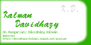 kalman davidhazy business card