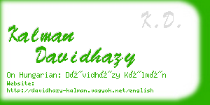 kalman davidhazy business card